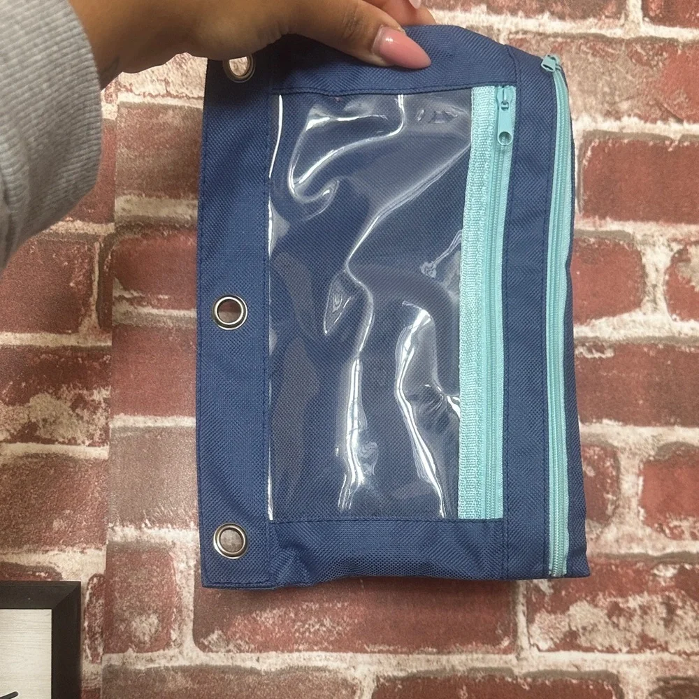 Blue and Teal Pencil Pouch
